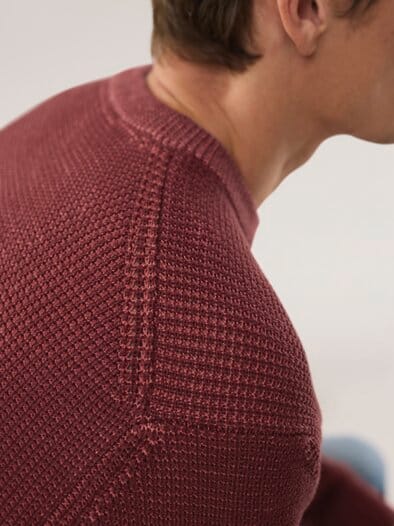 Strukturpullover Bicolor Dunkelrot