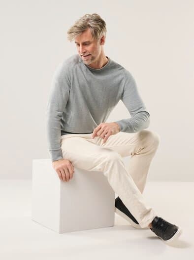 Premium Pullover Grau Melange