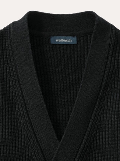 Patentstrick-Cardigan Schwarz