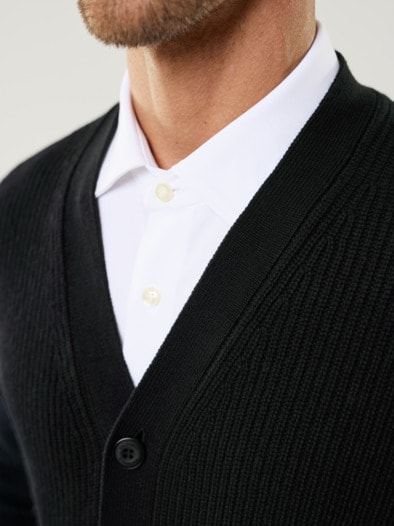 Patentstrick-Cardigan Schwarz