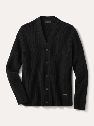 Patentstrick-Cardigan Schwarz