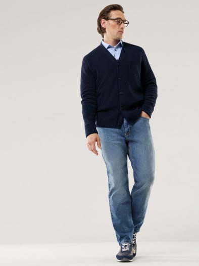 Patentstrick-Cardigan Navy