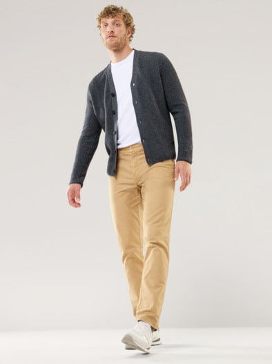 Patentstrick-Cardigan Grau Melange
