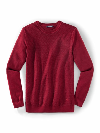 Strukturpullover Merino Extrafein Rot