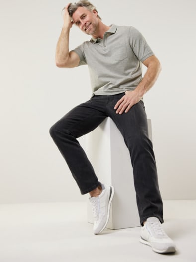 Pique-Polo Pima Cotton Mittelgrau