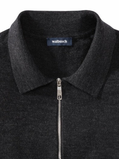 Merino-Mix Strickpolo Anthrazit
