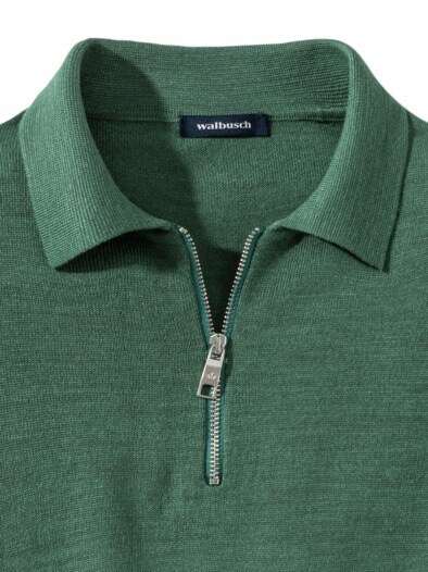 Merino-Mix Strickpolo Lindgrün
