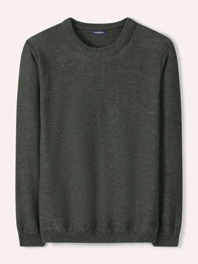 Premium Leinen-Pullover Salbei