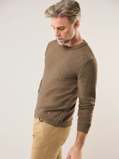 Premium Leinen-Pullover Latte