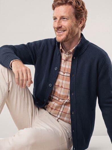 Strick-Blouson mit Merinowolle Marine