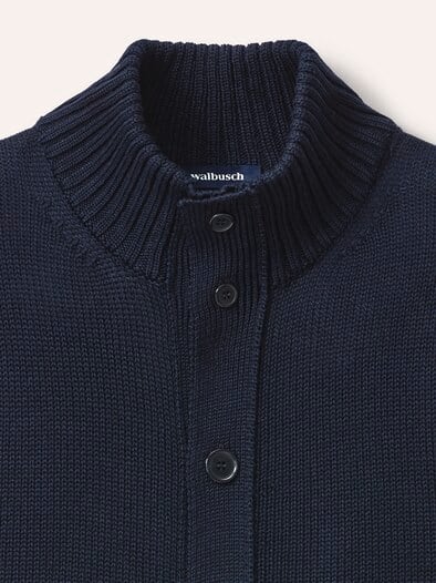 Strick-Blouson mit Merinowolle Marine