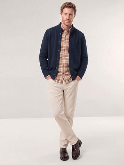 Strick-Blouson mit Merinowolle Marine