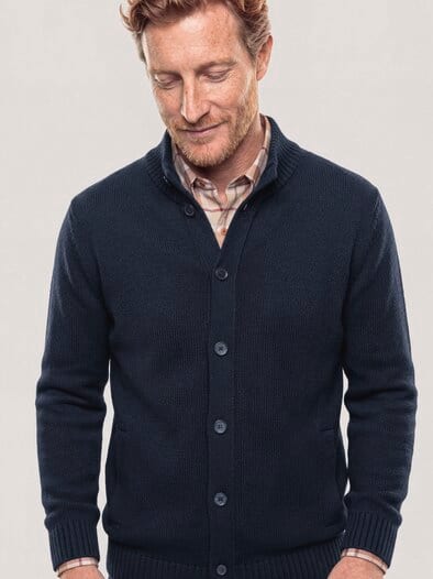 Strick-Blouson mit Merinowolle Marine