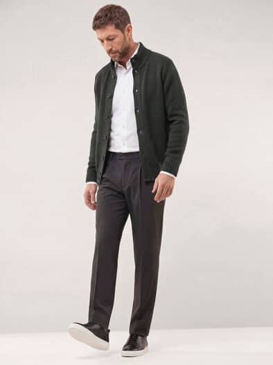 Strick-Blouson mit Merinowolle Grau