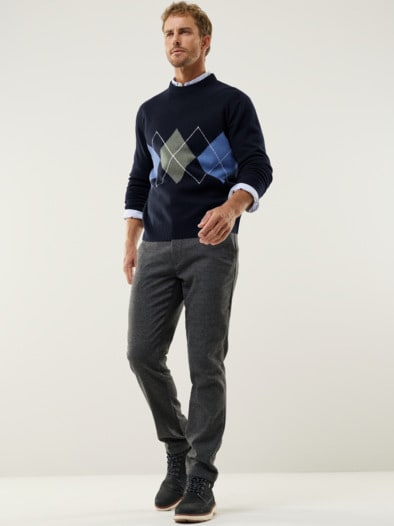 Argyle Pullover Marine
