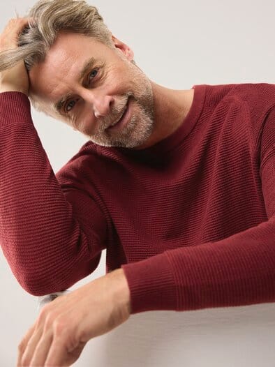 Ottoman Pullover Dunkelrot
