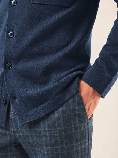 Milano Strickjacke mit Baumwolle Marine