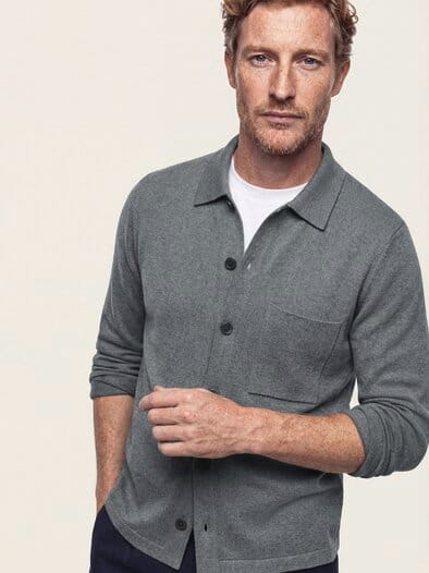 Milano Strickjacke mit Baumwolle Grau Melange