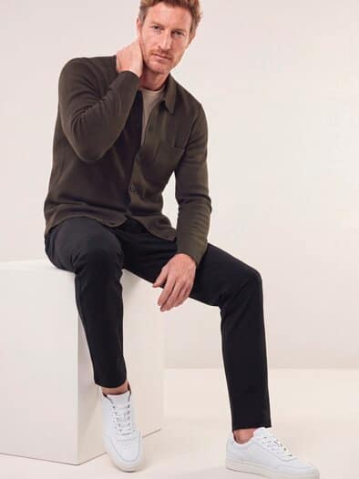 Milano Strickjacke mit Baumwolle Dunkelbraun