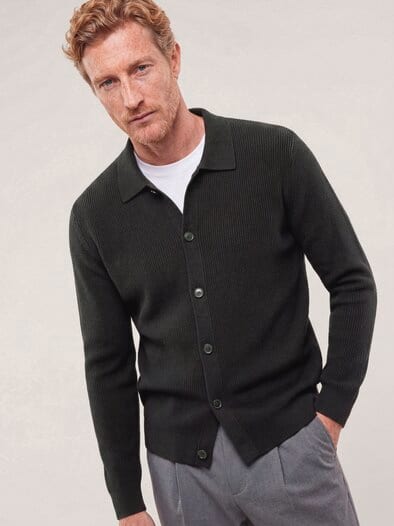Milano Strickjacke mit Baumwolle Schwarz