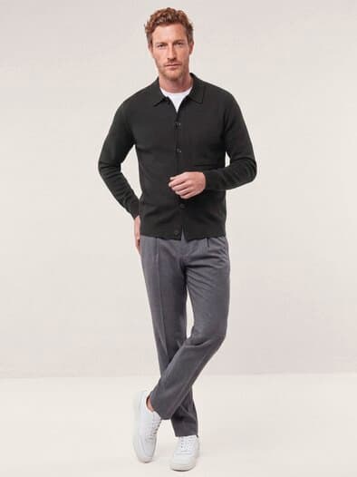 Milano Strickjacke mit Baumwolle Schwarz