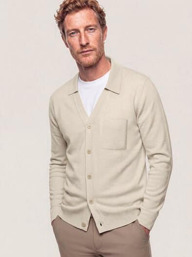Milano Strickjacke mit Baumwolle Wollweiß
