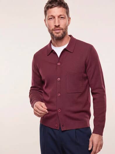 Milano Strickjacke mit Baumwolle Bordeaux