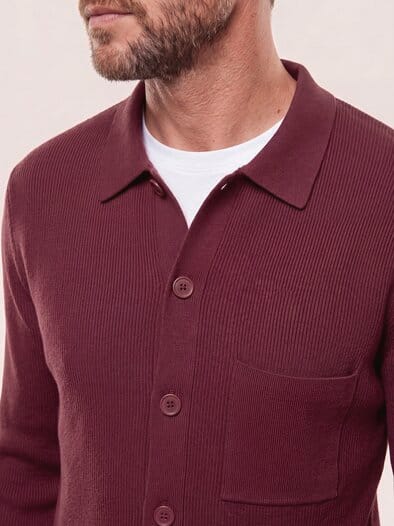 Milano Strickjacke mit Baumwolle Bordeaux