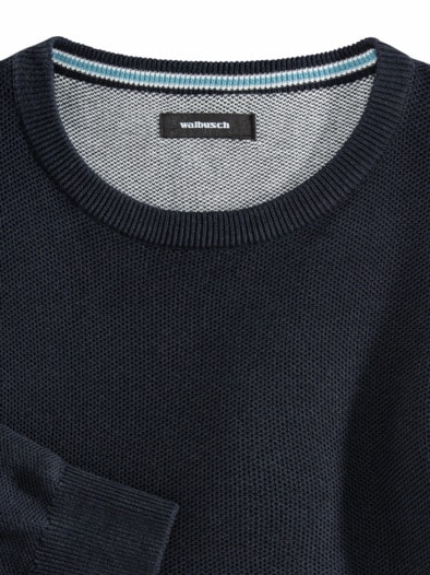 Struktur-Pullover Soft Cotton Marine