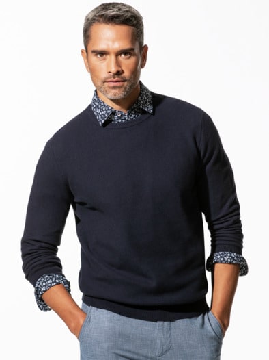 Struktur-Pullover Soft Cotton Marine