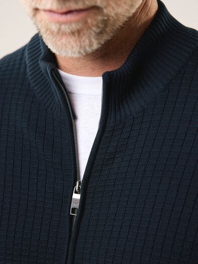 Strickjacke Waffelstruktur Marine