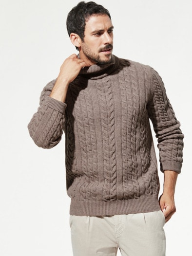 Aran-Zopfpullover Natur