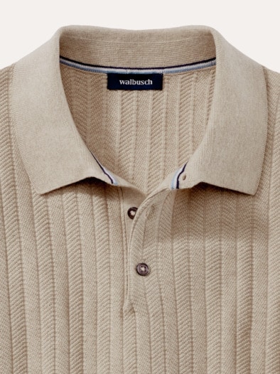 Baumwoll-Strickpolo Sand