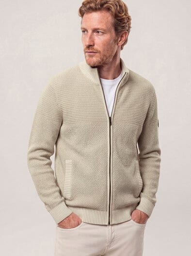 Strickjacke aus Baumwolle Natur
