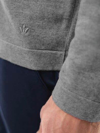 Geknöpftes Strickpolo Grau Melange