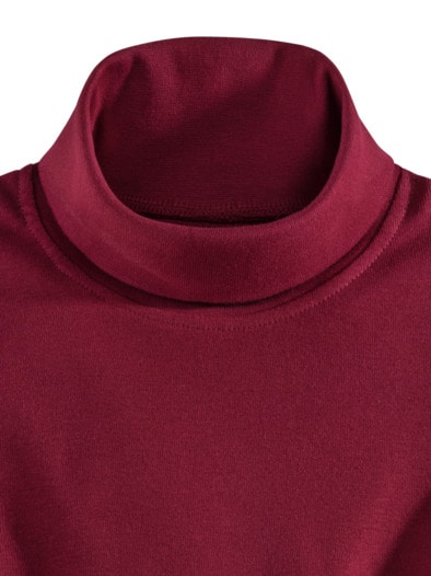 Rollkragen-Shirt Dunkelrot