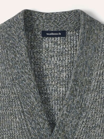 Mouline Cardigan Khaki/Navy