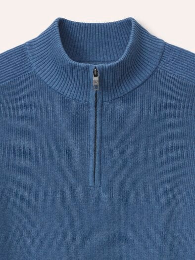 Troyer aus Baumwollmix Mittelblau
