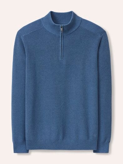 Troyer aus Baumwollmix Mittelblau