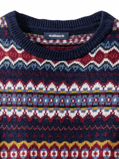 Fair-Isle-Pullover Blau