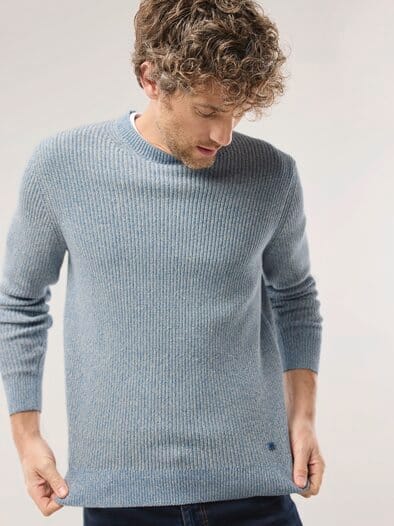 Mouline Pullover Mittelblau