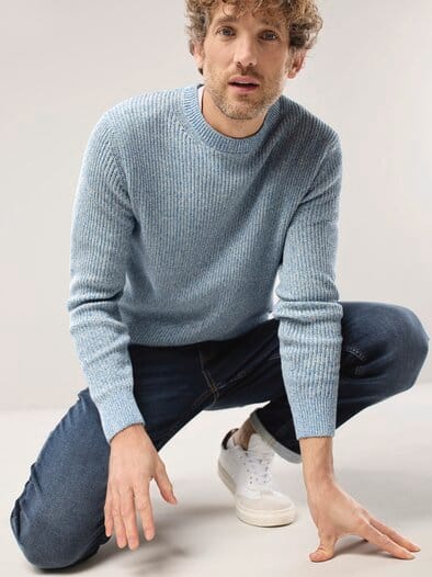 Mouline Pullover Mittelblau