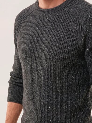 Rundhalspullover in Tweed Optik Anthrazit
