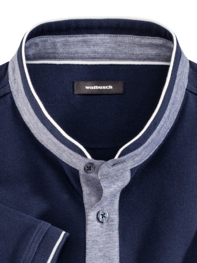 Stehkragen-Polo Maritim Marine