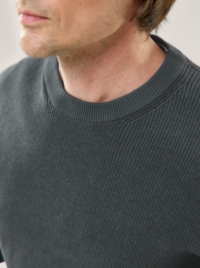 Komfort Ripp-Pullover Anthrazit