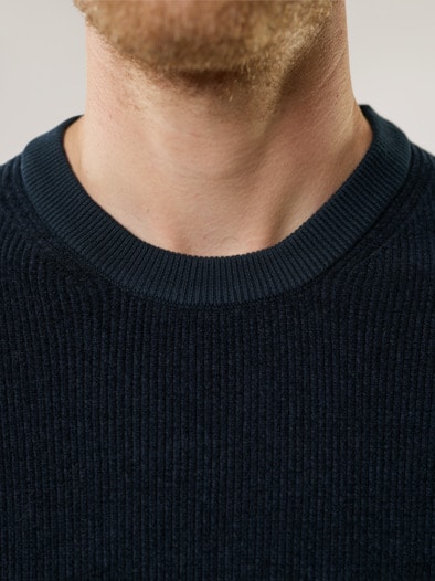 Komfort Ripp-Pullover Marine