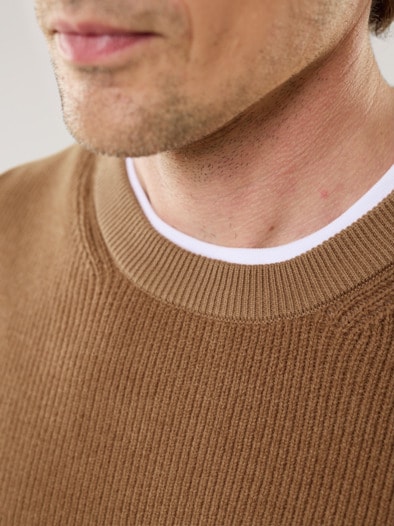 Komfort Ripp-Pullover Camel