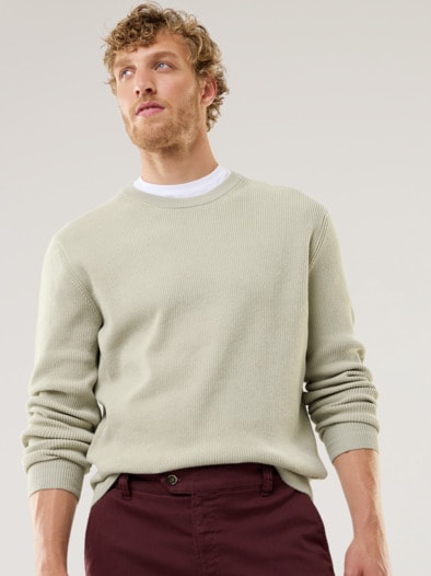 Komfort Ripp-Pullover Stein