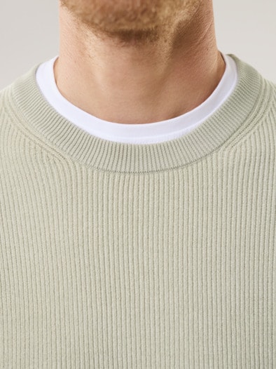 Komfort Ripp-Pullover Stein