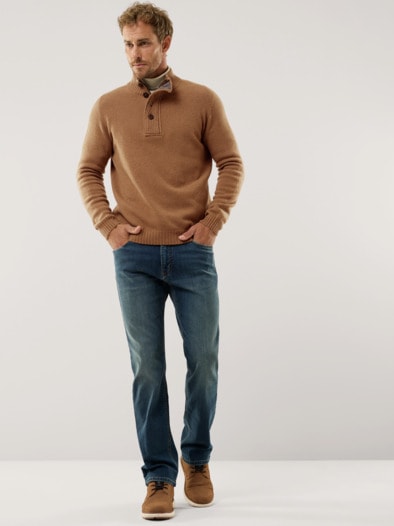 Premium Lammwoll-Troyer Camel